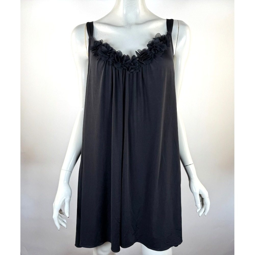 Oscar De La Renta Night and Day Ruffle Tank Top Women 1X NWT Stretch Cami Black